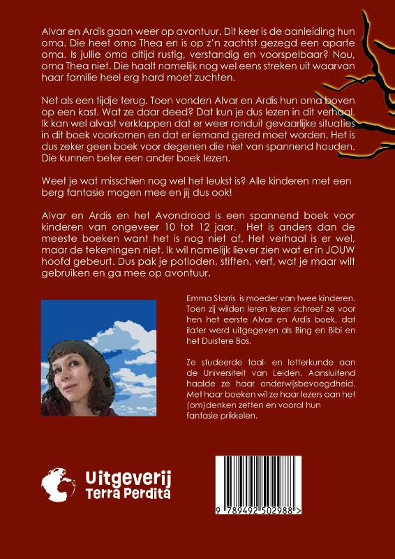Achterkant van Alvar en Ardis en het avondrood