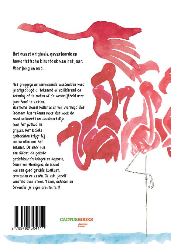 Achterkant van Teken, schilder. lach en bewonder