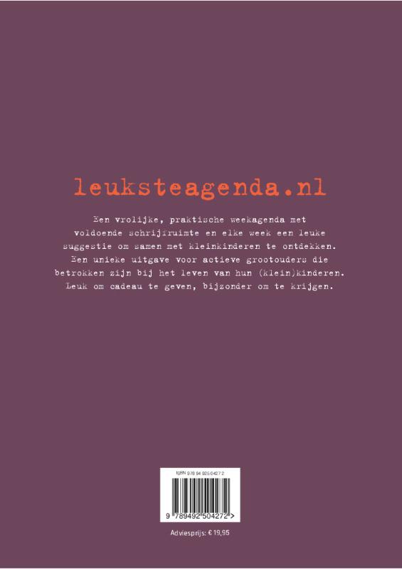Achterkant van De leukste agenda voor oma's en opa's 2027