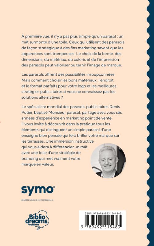 Achterkant van Créez le bon parasol publicitaire
