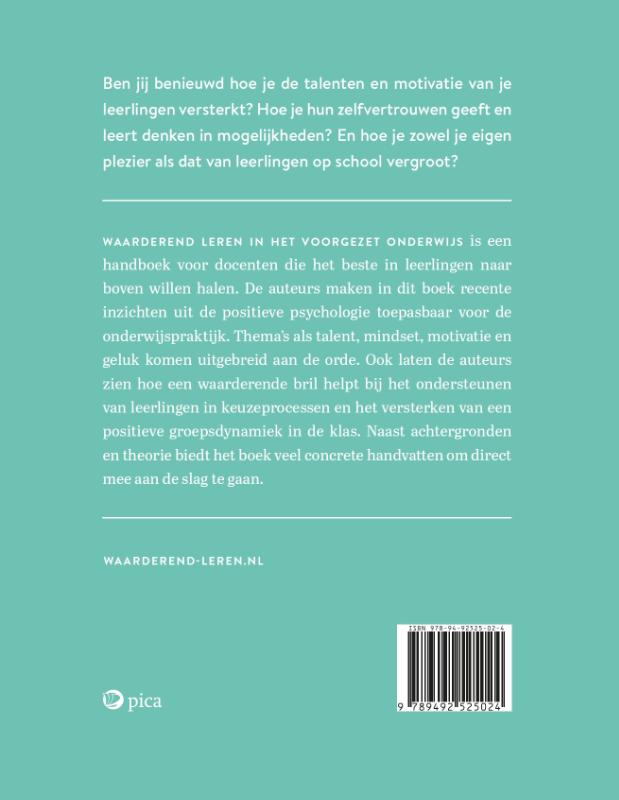 Achterkant van Waarderend leren in het voortgezet onderwijs