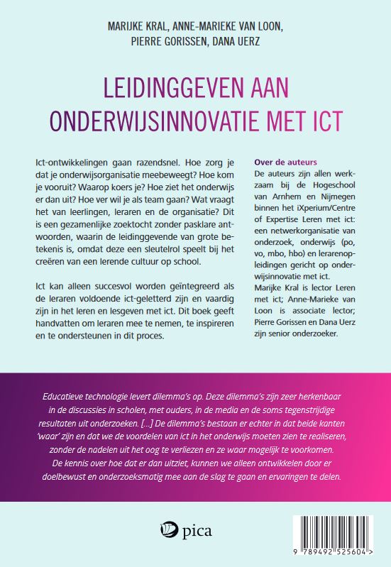 Achterkant van Leidinggeven aan onderwijsinnovatie met ICT