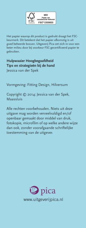 Achterkant van Hulpwaaier hoogbegaafdheid