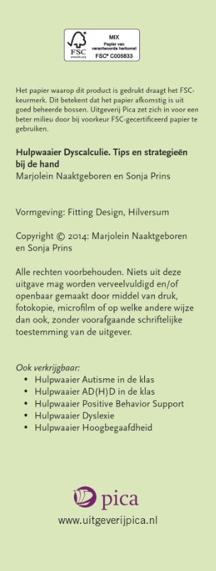 Achterkant van Hulpwaaier Dyscalculie