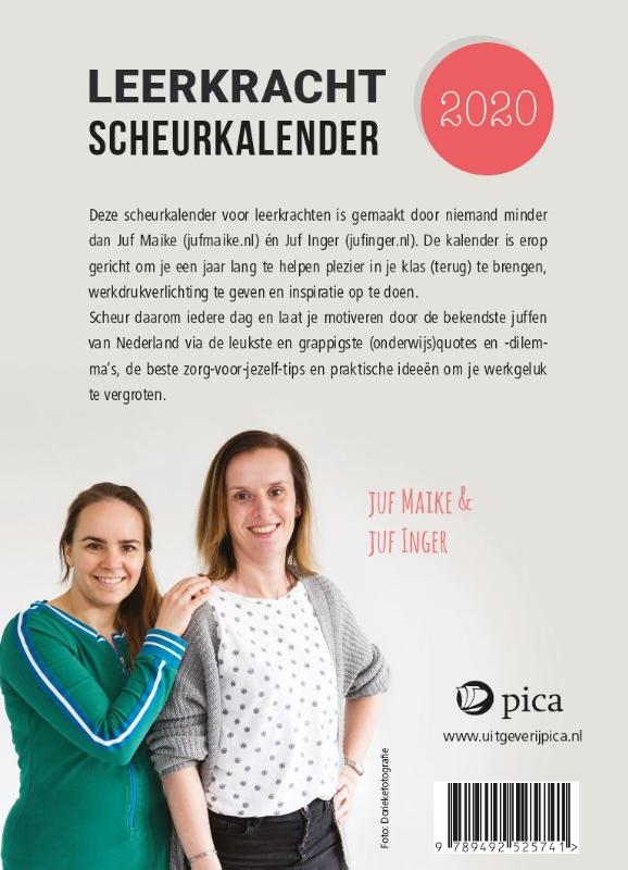 Achterkant van Leerkracht Scheurkalender 2020