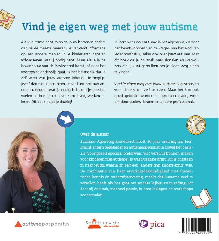 Achterkant van Vind je eigen weg met jouw autisme