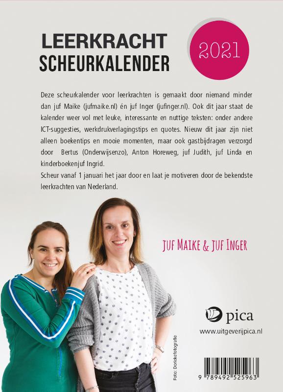 Achterkant van Leerkracht Scheurkalender 2021