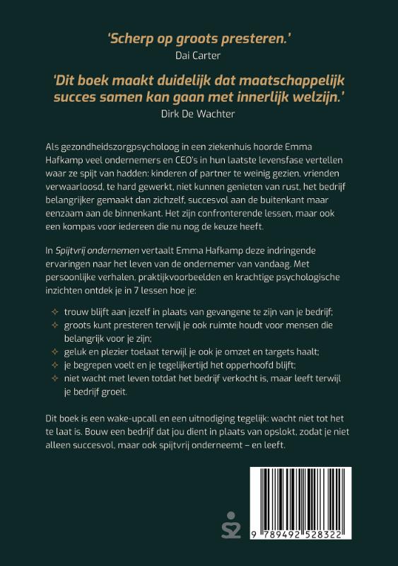 Achterkant van Spijtvrij ondernemen