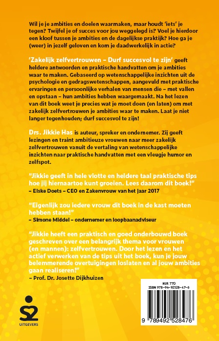 Achterkant van Zakelijk zelfvertrouwen