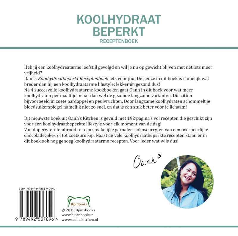 Achterkant van Koolhydraatbeperkt Receptenboek