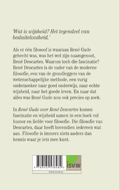Achterkant van René Gude over René Descartes