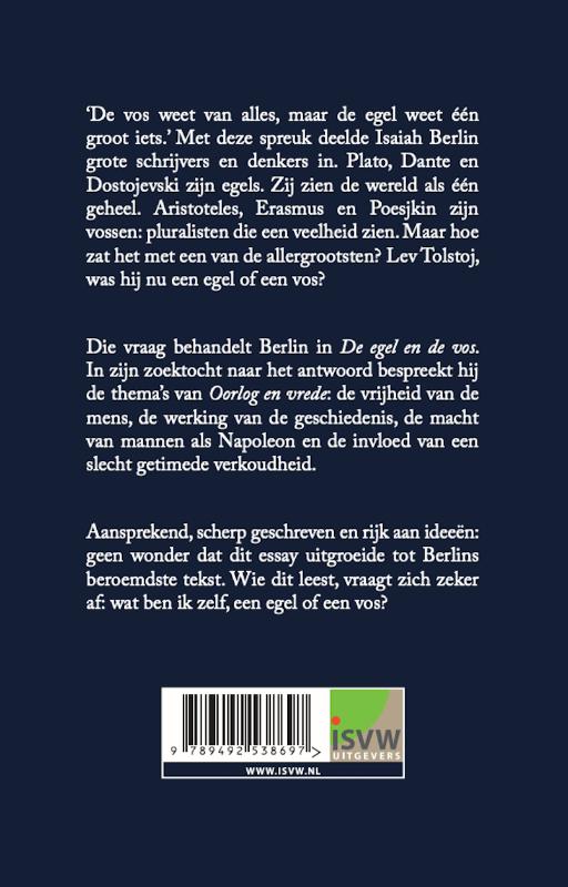 Achterkant van De egel en de vos