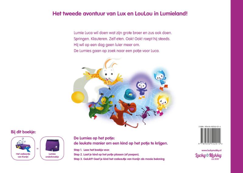 Achterkant van Op het potje