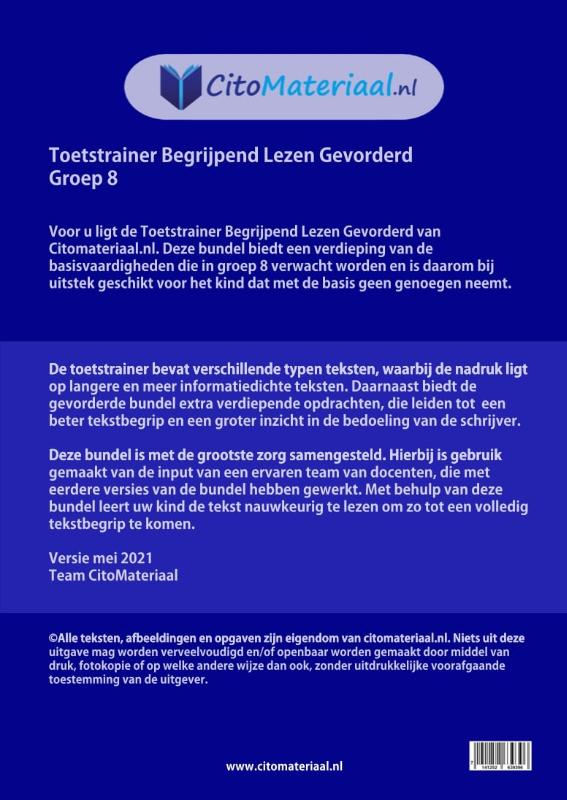 Achterkant van groep 8 gevorderd
