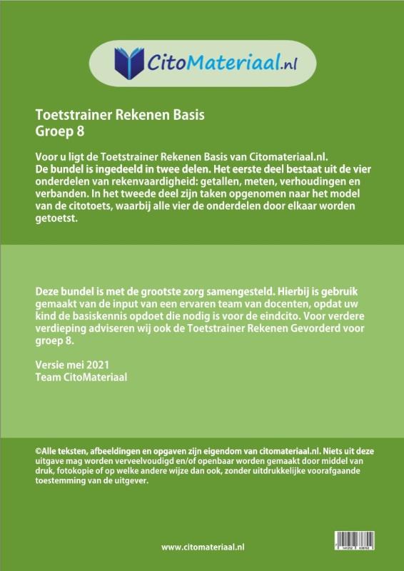 Achterkant van groep 8 basis