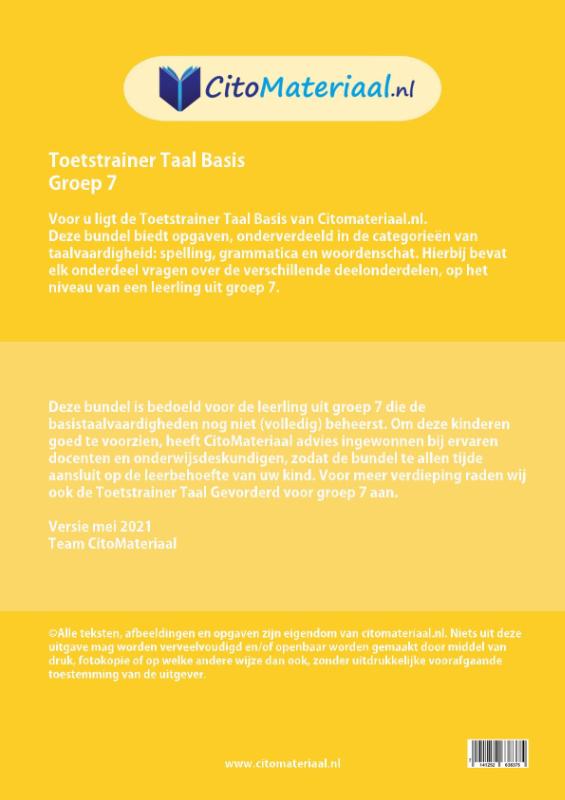 Achterkant van basis groep 7