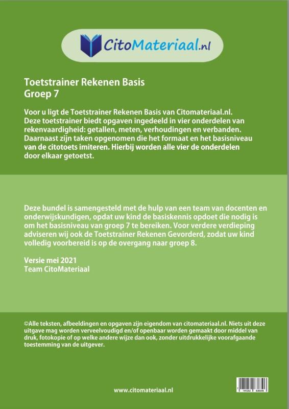 Achterkant van groep 7 basis