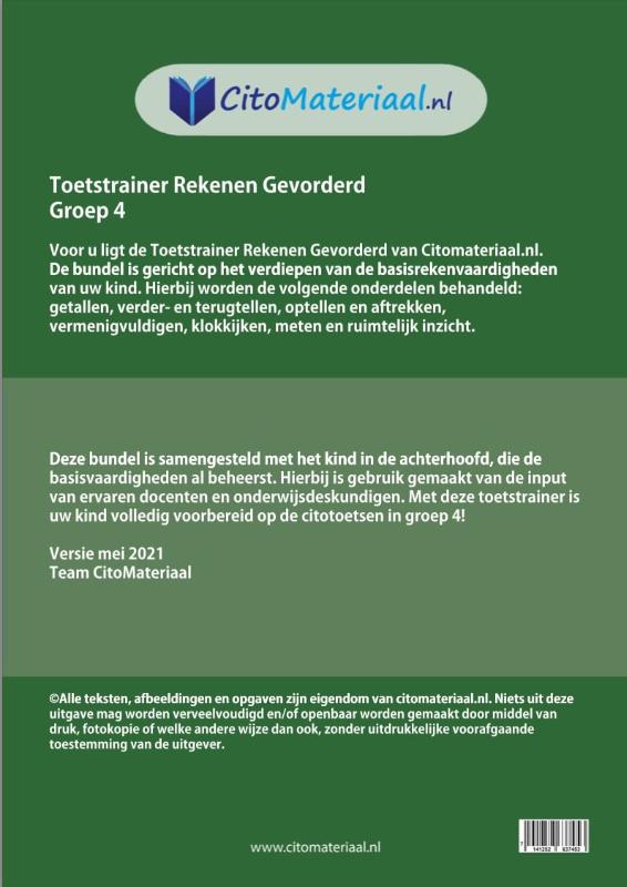 Achterkant van groep 4 gevorderd