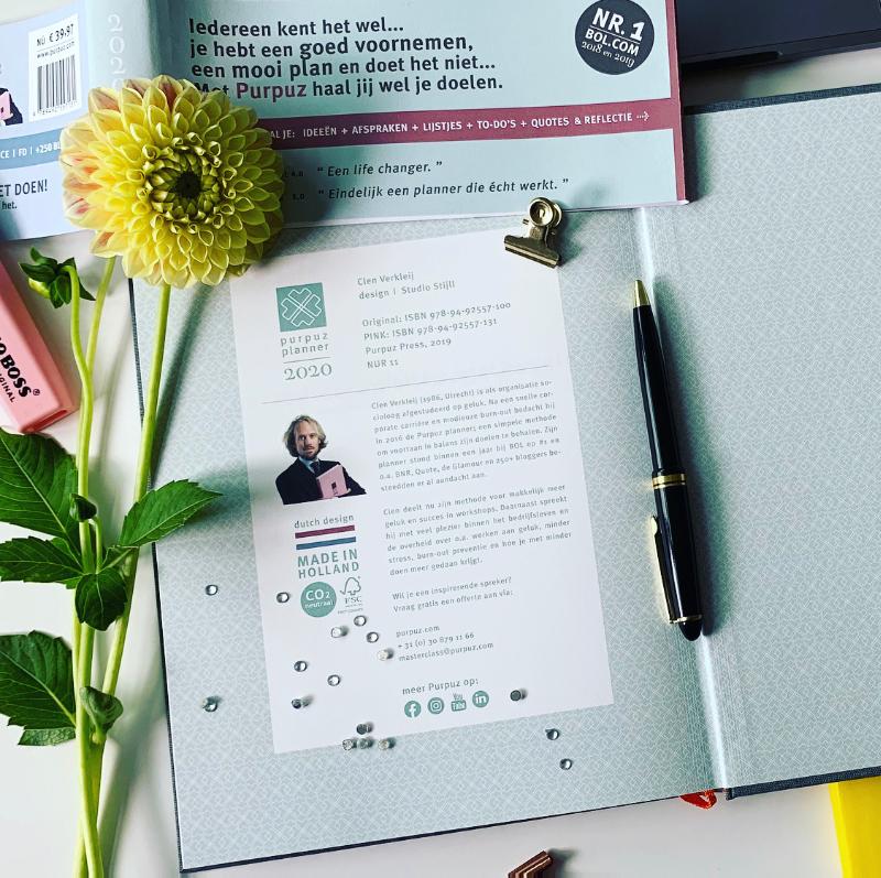 Achterkant van Purpuz Planner 2020