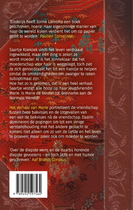 Achterkant van Het verhaal van Marie