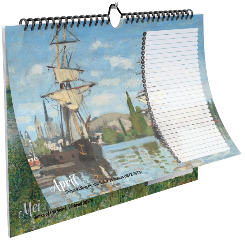 Achterkant van Verjaardagskalender De mooiste schilderijen van Monet