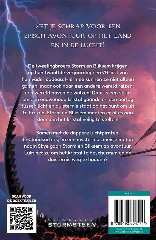 Achterkant van Storm en Bliksem en de vlucht van de Cloudsurfers