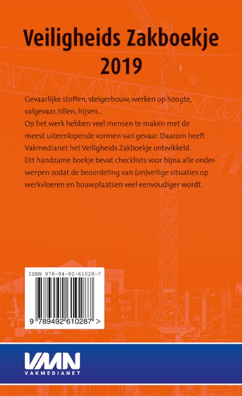 Achterkant van Veiligheids Zakboekje 2019