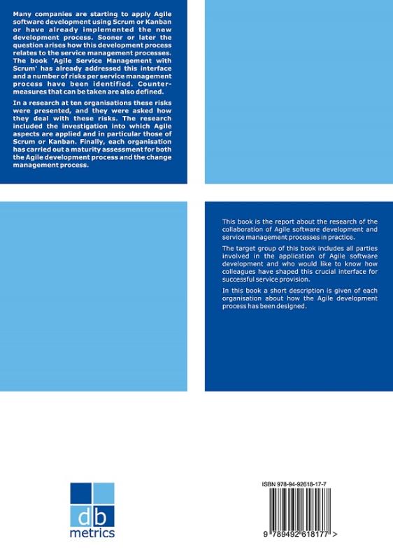 Achterkant van Agile Service Management with Scrum Researched