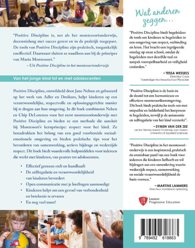 Achterkant van Positive Discipline in het montessorionderwijs
