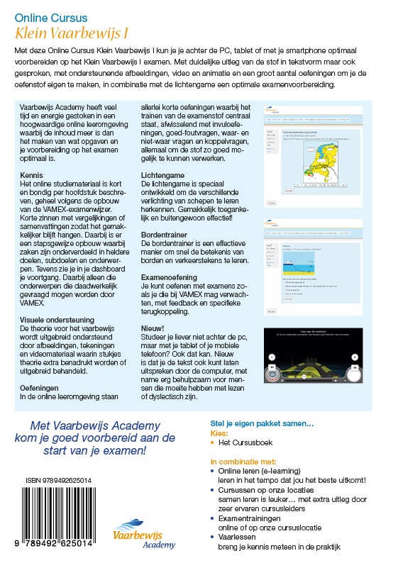 Achterkant van Klein Vaarbewijs I Online cursus