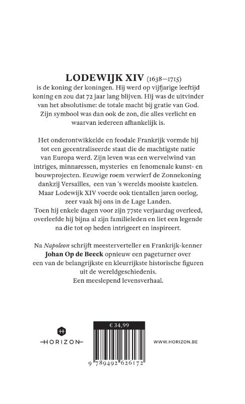 Achterkant van De Zonnekoning