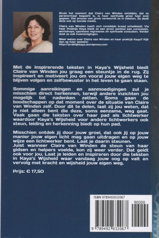 Achterkant van Kaya's Wijsheid