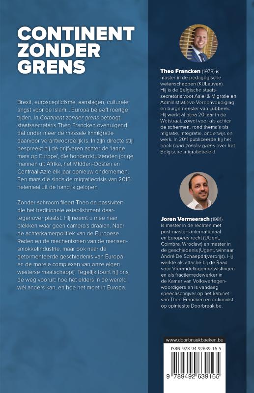 Achterkant van Continent zonder grens