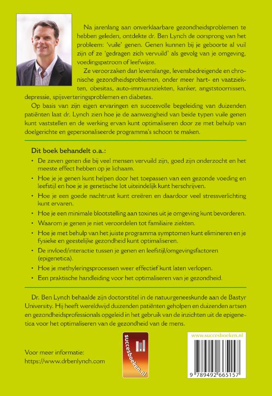 Achterkant van Dirty Genes Nederlandse editie