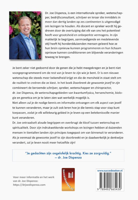 Achterkant van Doorbreek de gewoonte jezelf te zijn