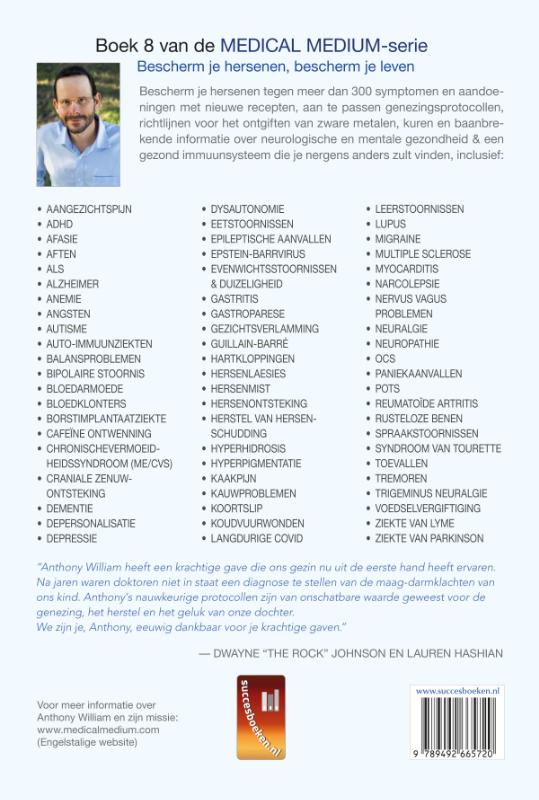Achterkant van Brain Saver Protocollen reinigingen & recepten