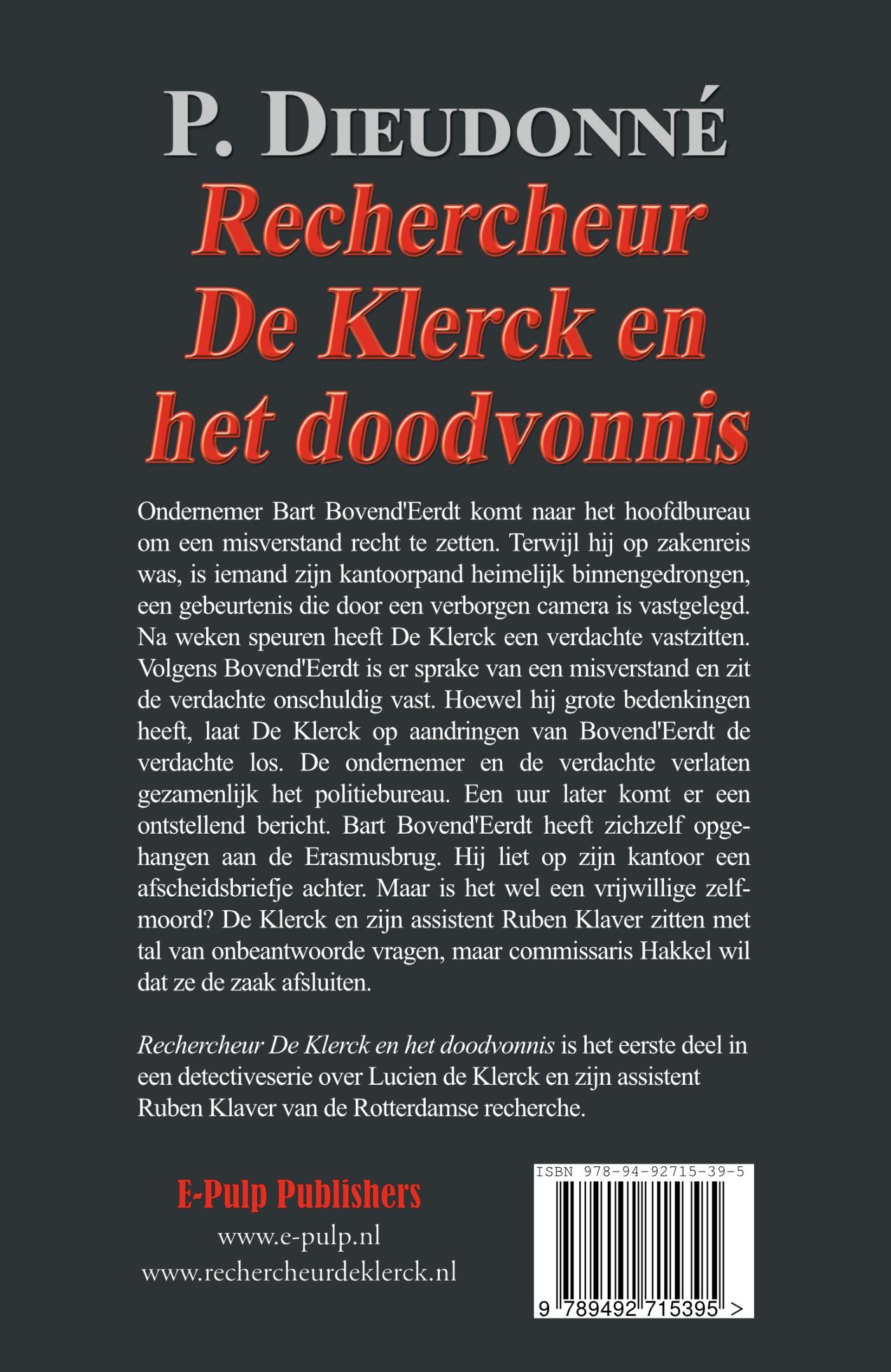 Achterkant van Rechercheur De Klerck en het doodvonnis