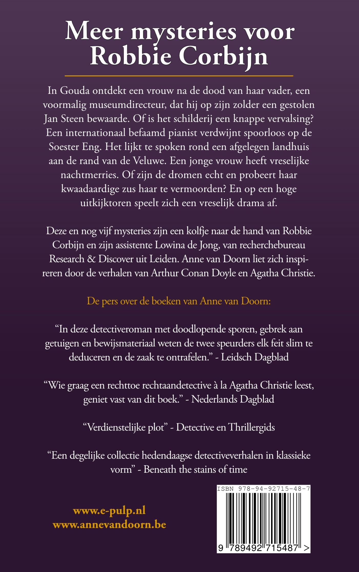 Achterkant van Meer mysteries voor Robbie Corbijn