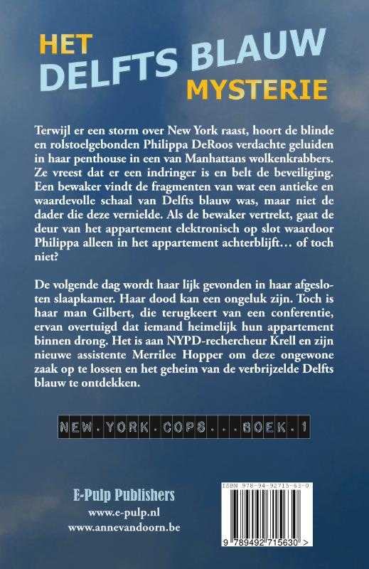 Achterkant van Het Delfts blauw mysterie