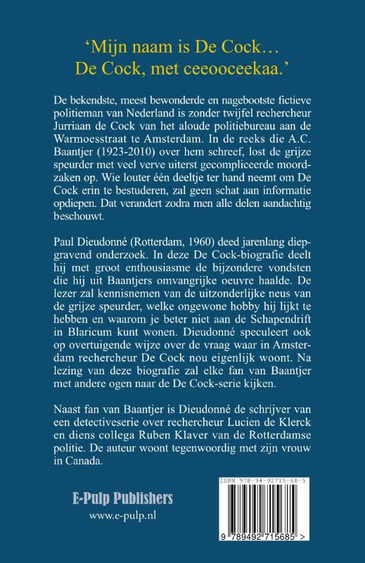 Achterkant van Leven en werk van rechercheur De Cock
