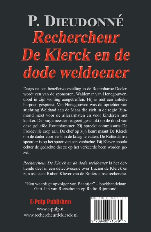 Achterkant van Rechercheur De Klerck en de dode weldoener