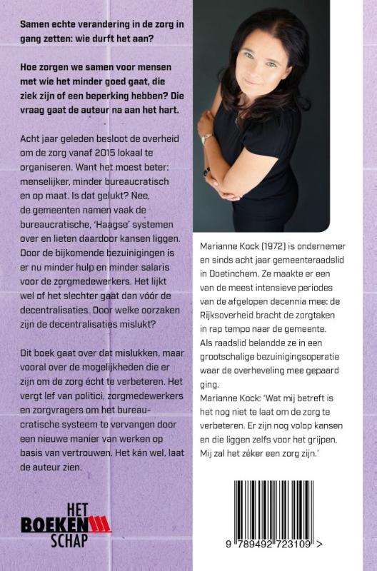 Achterkant van Zorg over zorg