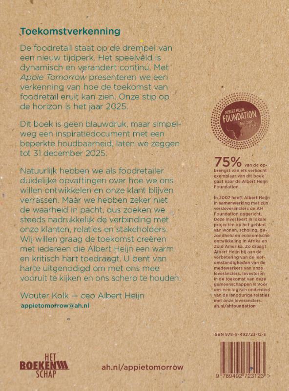 Achterkant van Appie Tomorrow