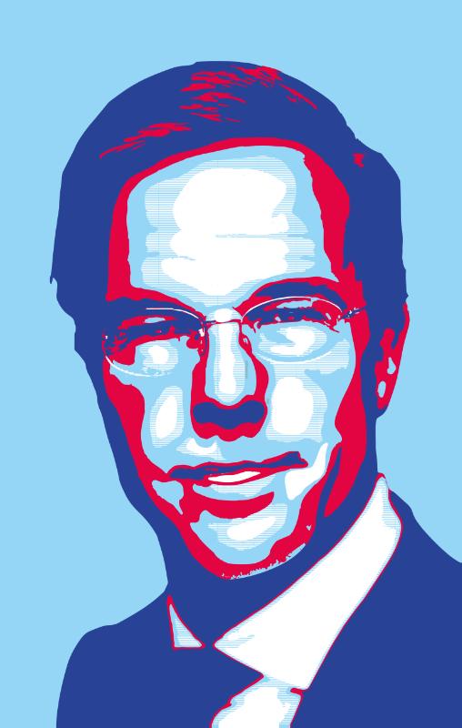 Achterkant van Mark Rutte