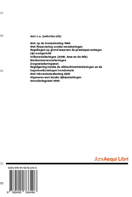 Achterkant van Loonheffingen 2019