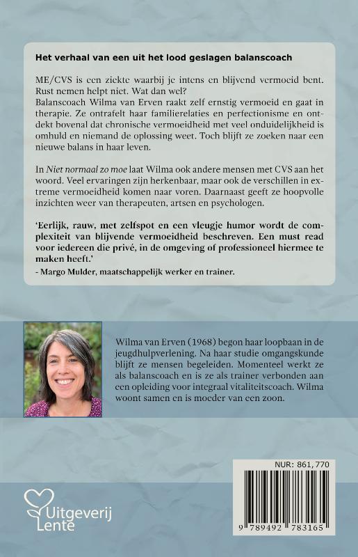Achterkant van Niet normaal zo moe