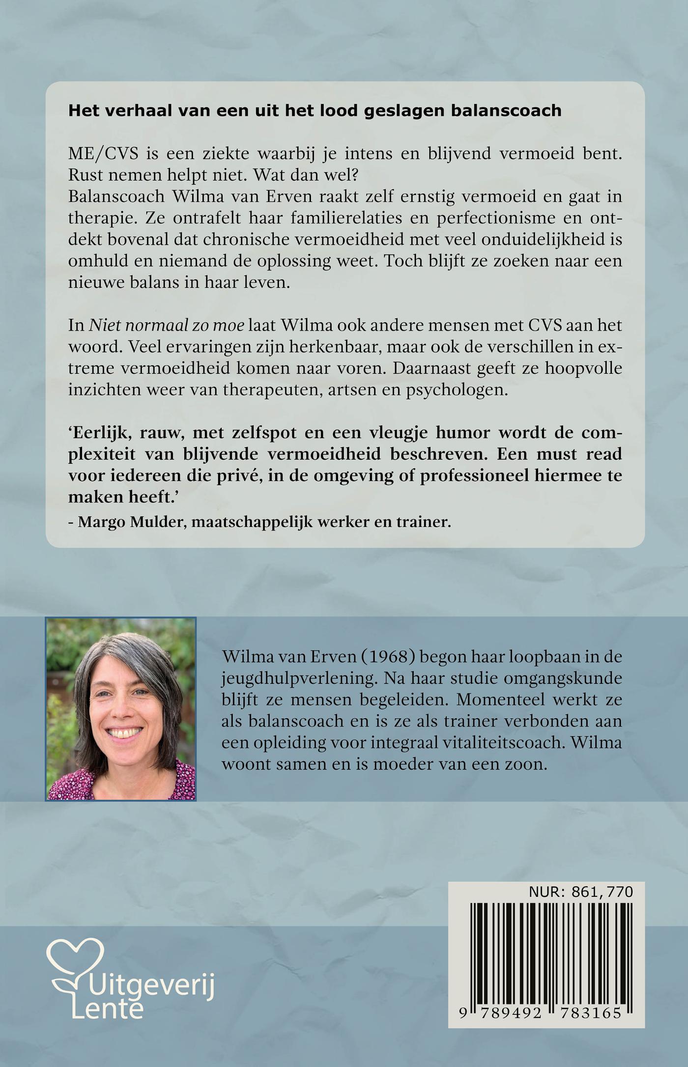 Achterkant van Niet normaal zo moe