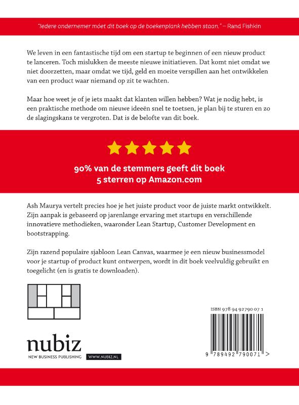 Achterkant van Startup Lean
