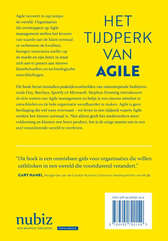 Achterkant van Het tijdperk van Agile
