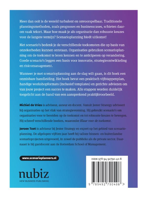 Achterkant van Scenarioplanning in de praktijk
